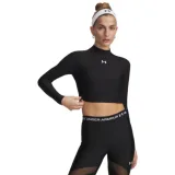 Dámske kompresné tričko s dlhým rukávom UNDER ARMOUR HeatGear Crop Mock LS-BLK · záber 1