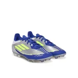 Chlapecké fotbalové kopačky outdoorové ADIDAS F50 League Messi Jr FG MG silver metallic solar yellow lucid blue · záber 3