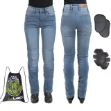 Dámske moto jeansy W-TEC Lustipa Farba modrá, · záber 1