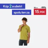 QUECHUA Pánske turistické tričko NH100 krátky rukáv kaki S · záber 1