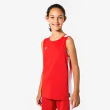KIPSTA Detské basketbalové tielko Tank 100 červené 8-9 r (131-140 cm) · záber 1