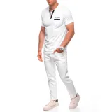 Pánské tričko s krátkým rukávem a v-výstřihem OMBRE T-shirt S1991 white · záber 2