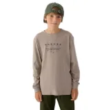 Chlapecké tričko s dlouhým rukávem 4F JUNIOR LONGSLEEVE-JWAW24TLONM294-26S-WARM LIGHT GREY · záber 1