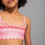 OLAIAN Dievčenský vrchný diel plaviek Zoe 100 podprsenkového strihu koralový 14-15 r (160-166 cm) · záber 1