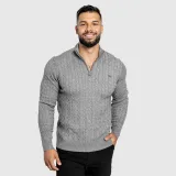Pánsky sveter Iron Aesthetics Cable Knit, sivý · záber 3