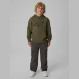 Tepláková mikina regular s kapucňou chlapčenská - khaki · záber 2