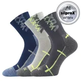 Chlapčenské turistické ponožky VOXX 3 PACK-Wallík-Grey Blue · záber 1