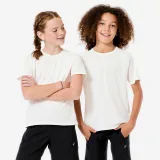 DECATHLON Detské športové syntetické tričko biele 5-6 r (113-122 cm) · záber 1