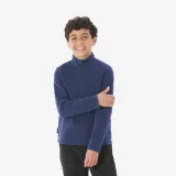 QUECHUA Detská turistická mikina MH100 fleecová 7-15 rokov tmavomodrá 8-9 r (131-140 cm) · záber 1