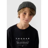 Chlapecké tričko s dlouhým rukávem 4F JUNIOR LONGSLEEVE-JWAW24TLONM294-20S-DEEP BLACK · záber 2