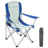 Campingová skladacia stolička KING CAMP s opierkami oceľová - modrá · záber 1