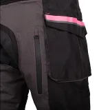 Dámske moto nohavice W-TEC Barbata Farba čierno-šedo-ružová, · záber 4