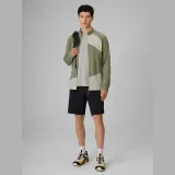 Pánská regular treková mikina bez kapuce - khaki · záber 2