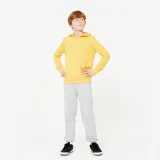 DOMYOS Detská mikina s kapucňou horčicová 10-11 r (141-150 cm) · záber 2