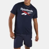 REEBOK REEBOK pánske bavlnené tričko s logom modré M · záber 1
