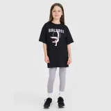 Dívčí tričko oversize s potiskem - černé · záber 2