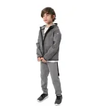 Chlapecká turistická softshellová bunda 4F JUNIOR BOYS SOFTSHELL JSFM001-24M-MIDDLE GREY MELANGE · záber 2