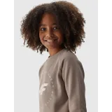 Dívčí mikina 4F JUNIOR SWEATSHIRT-JAW23TSWSF637-83S-BEIGE · záber 5