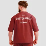 GymBeam Oversized Unstoppable T-shirt Red - Velikost: XXL | Barva: Červená | Hmotnost: 0,41 kg · záber 4