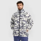 Unisex oversize sherpa fleece se stojáčkem - béžový · záber 2