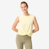 DECATHLON Dámske priedušné tielko na jogu a pilates svetložlté XL · záber 1