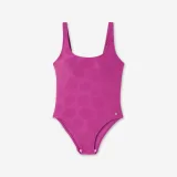 DECATHLON Dámske jednodielne plavky na surf Aurely fialové S · záber 2