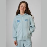 Tepláková mikina loose s kapucňou dievčenská - modrá · záber 1