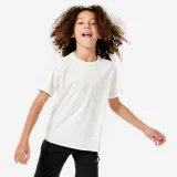 DECATHLON Detské športové syntetické tričko biele 5-6 r (113-122 cm) · záber 2