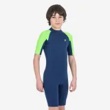 DECATHLON Detská kombinéza na surf Yulex 100 1,5mm modro-zelená 5-6 r (113-122 cm) · záber 1