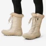 QUECHUA Dievčenské nepremokavé čižmy SH100 30-38 suchý zips béžové 32 · záber 2