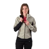 Dámska turistická softshellová bunda s kapucňou NORTHFINDER JAYLYN-263greengrey · záber 2