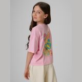 T-shirt boxy s potlačou dievčenský - ružový · záber 3