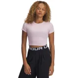 Dámské tričko s krátkým rukávem UNDER ARMOUR UA Rival Rib Baby Tee-PNK · záber 1