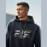 Tepláková mikina bez zipu s kapucí pánská 4F x Robert Lewandowski - šedá · záber 1