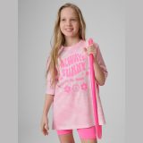 T-shirt loose s potlačou dievčenský - ružový · záber 7