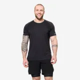 DOMYOS Pánske tričko na crossfit Performance čierno-sivé L · záber 1