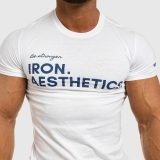 Pánské fitness tričko Iron Aesthetics Be Stronger, bílé · záber 4