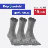 DECATHLON Športové ponožky RS 160 vysoké 3 páry sivé 47-50 · záber 1