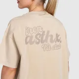 Női oversized póló Iron Aesthetics Fit club, washed beige · záber 5