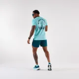 KIPRUN Pánske bežecké šortky Run 500 Confort zelenomodré 2XL · záber 2