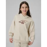 Dievčenská mikina s kapucňou 4F JUNIOR SWEATSHIRT F2270-83S-BEIGE · záber 2