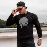 Mikina bez kapucne Iron Aesthetics SKULL, B&G · záber 1