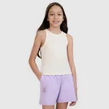 Dívčí crop top slim z žebrované pleteniny - bílý · záber 1