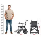 Skladací elektrický karbónový invalidný vozík inSPORTline Feally • 16,2 kg • do 120kg • až 25km dojazd · záber 5