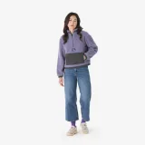 QUECHUA Dámska turistická mikina MH100 sherpa 1/2 zips fialová L · záber 2