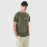 Pánské tričko regular s potiskem - khaki · záber 1
