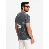 Pánské tričko s krátkým rukávem a v-výstřihem OMBRE T-shirt OM-TSFP-0184 V-3 dark grey · záber 3