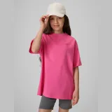 T-shirt loose hladké dívčí - růžové · záber 1