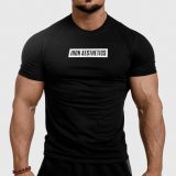 Pánske fitness tričko Iron Aesthetics Boxed, čierne · záber 1