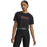 Dámske tréningové tričko s krátkym rukávom UNDER ARMOUR Tech Branded Crop SS-BLK · záber 1